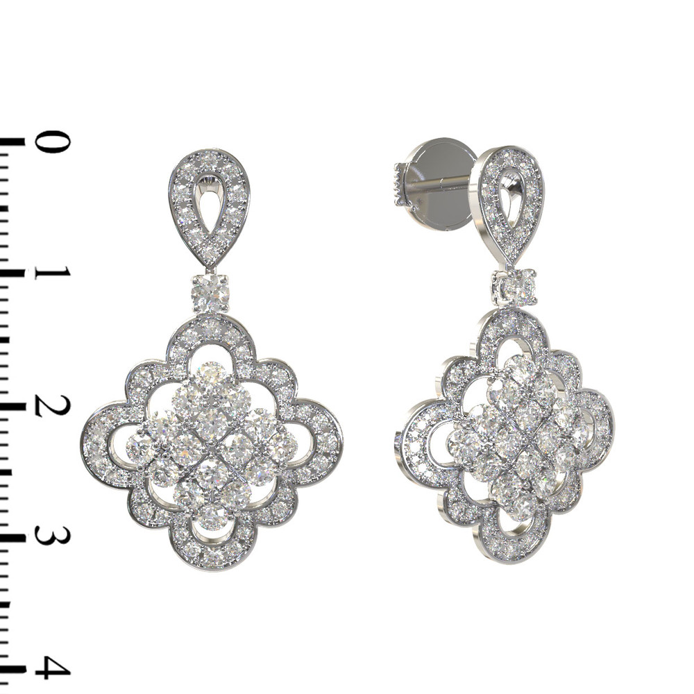 Серьги из белого золота c бриллиантами