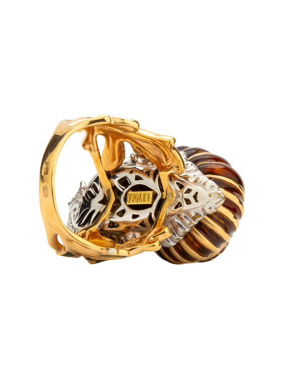 Кольцо из золота c эмалью