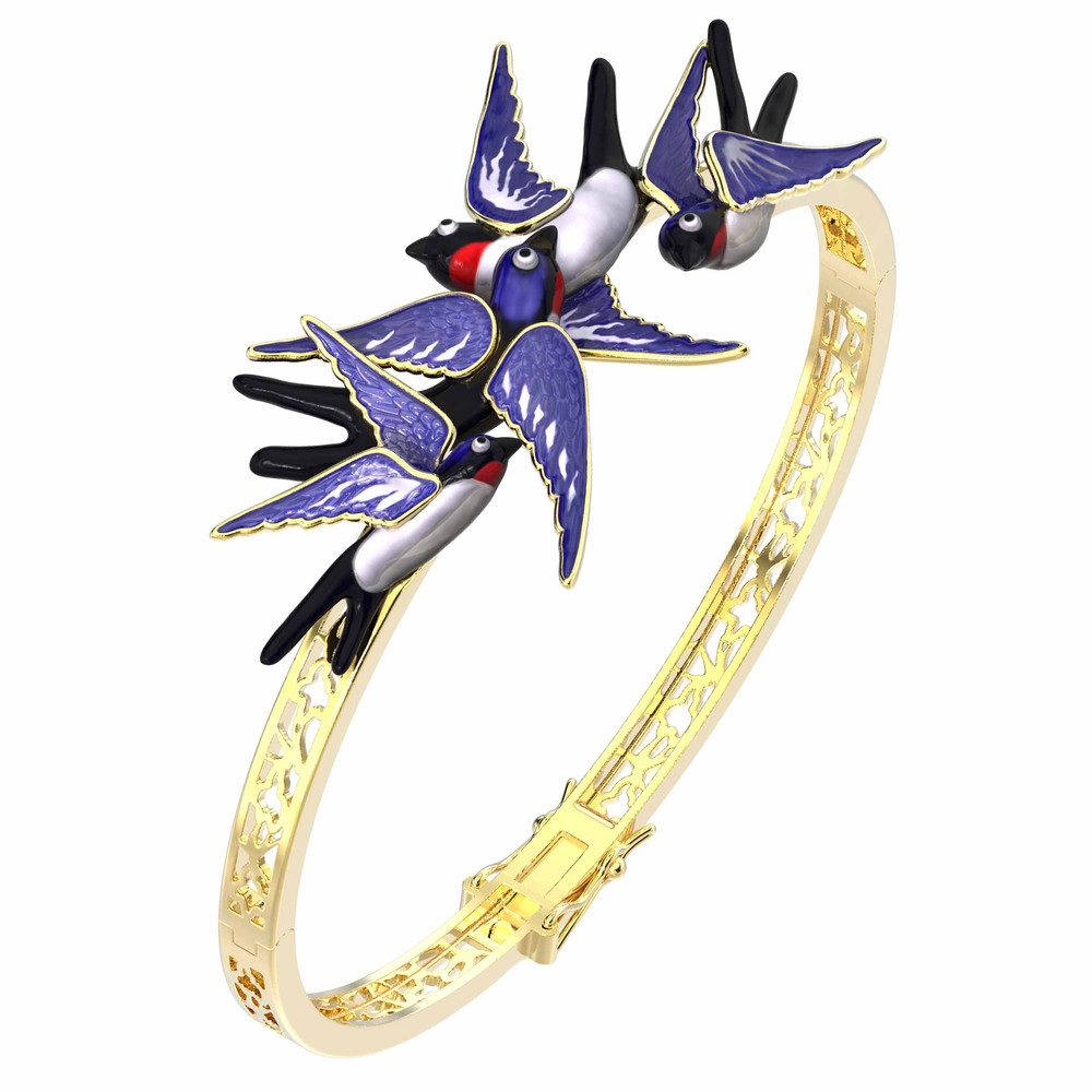 Браслет из лимонного золота c эмалью