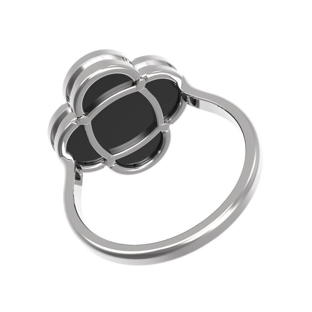 Кольцо из белого золота c ониксом