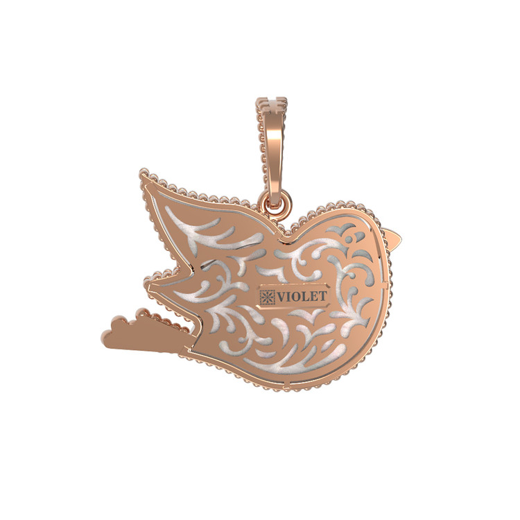 Подвеска из золота c эмалью и перламутром