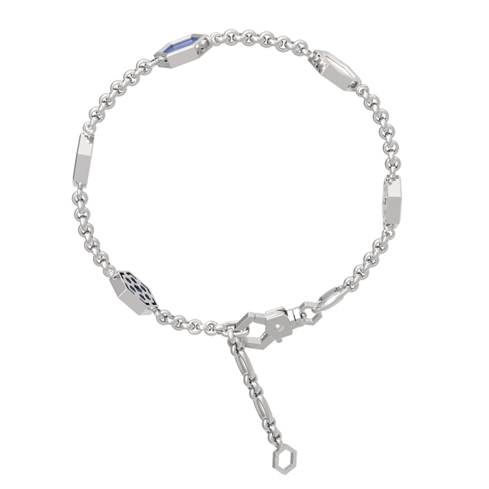 Браслет из белого золота c лазуритом и перламутром