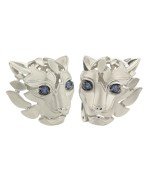 Серьги из белого золота c сапфиром