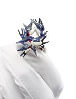 Кольцо из белого золота 585 пробы c эмалью