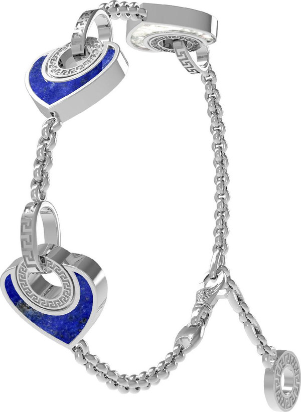 Браслет из белого золота c лазуритом и перламутром