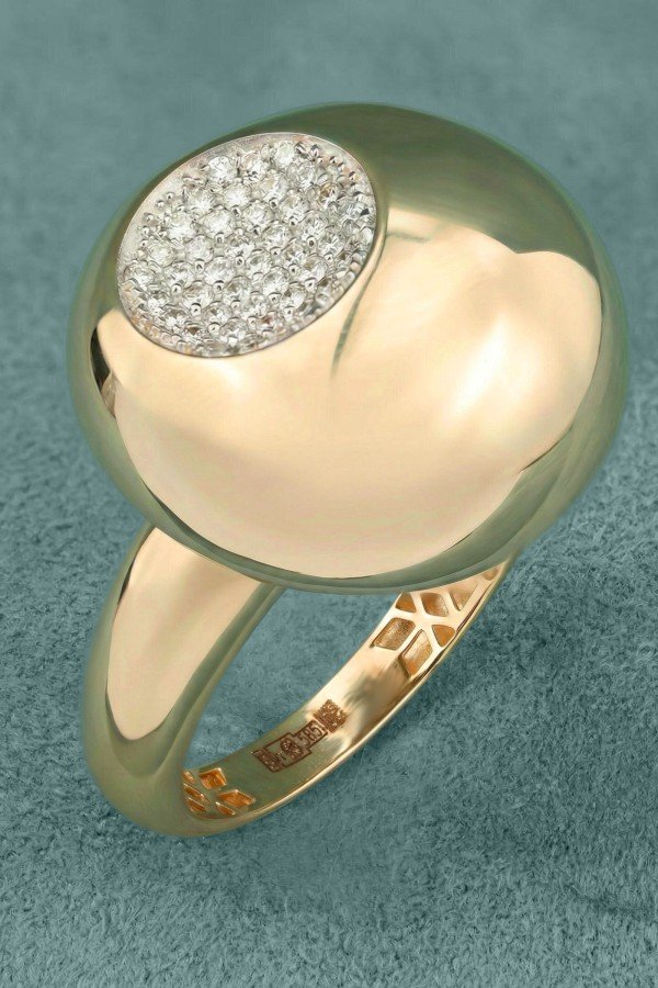 Кольцо из золота 585 пробы c бриллиантами