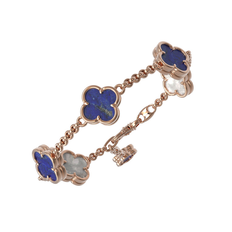 Браслет из золота c лазуритом и перламутром