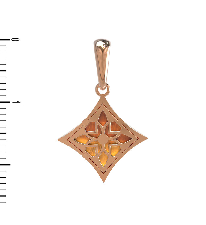 Подвеска из золота c тигровым глазом