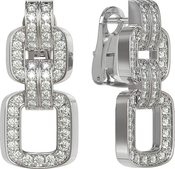 Серьги из белого золота c бриллиантами