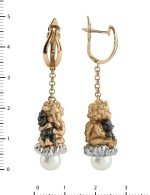 Серьги из золота 585 пробы c жемчугом