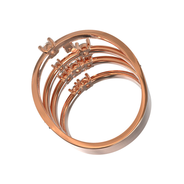 Кольцо из золота c бриллиантами и сапфиром