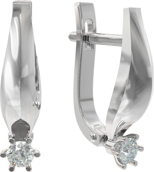 Серьги из белого золота c бриллиантами