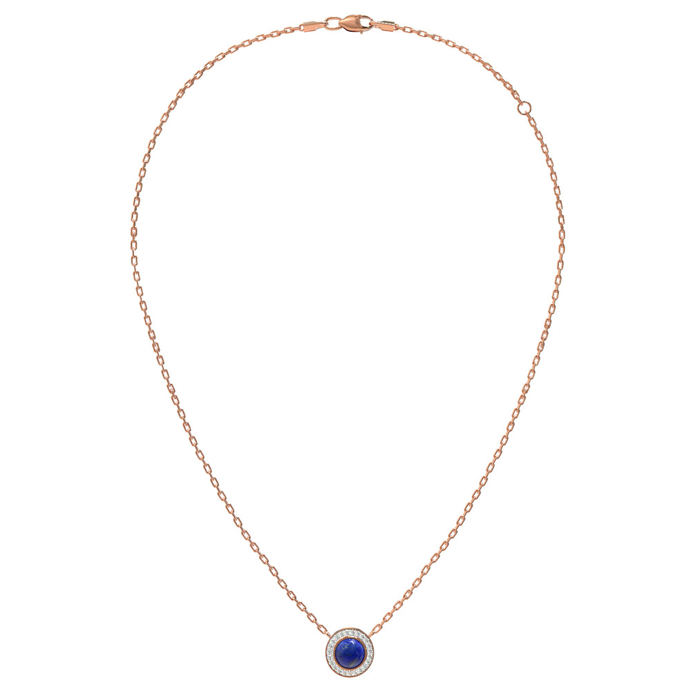 Колье из золота c бриллиантами и лазуритом