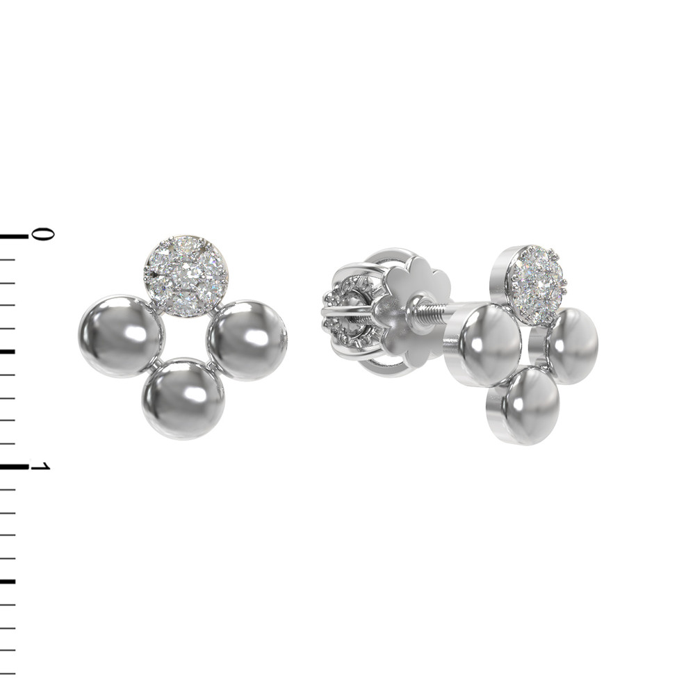 Серьги из белого золота c бриллиантами