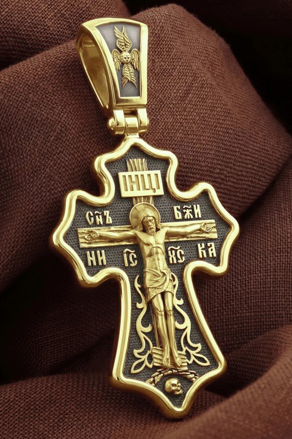 Крест из лимонного золота 585 пробы
