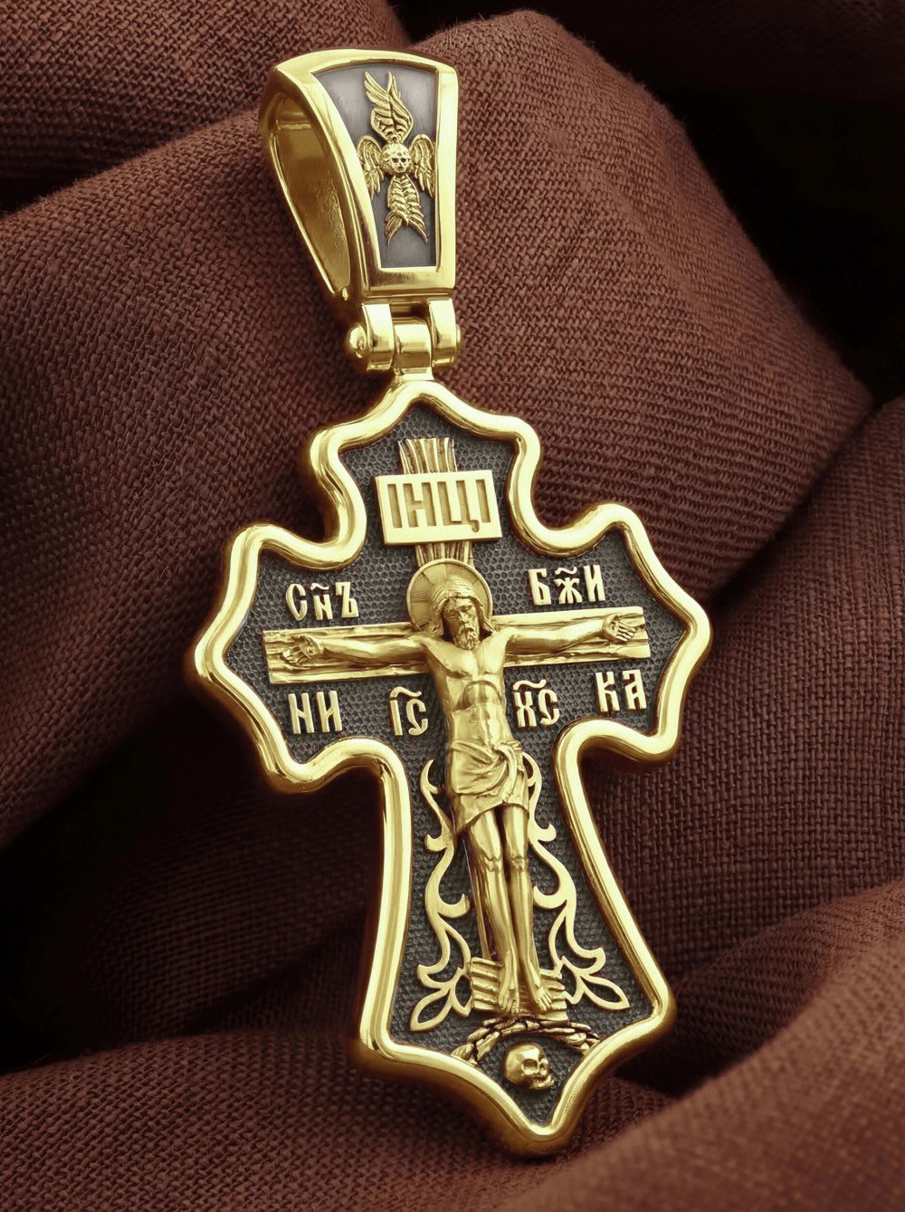 Крест из лимонного золота