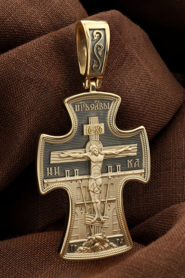 Крест из лимонного золота 585 пробы