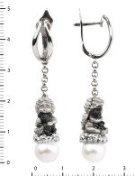 Серьги из белого золота 585 пробы c жемчугом
