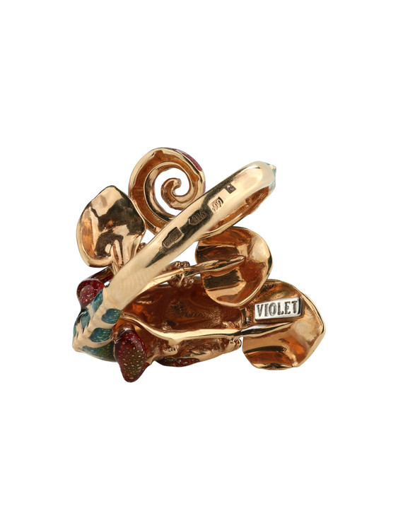 Кольцо из золота c эмалью