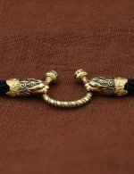 Шнурок шёлковый из лимонного золота c шёлковым шнурком