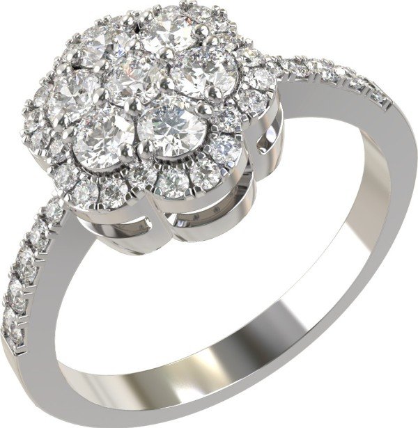 Кольцо из белого золота c бриллиантами