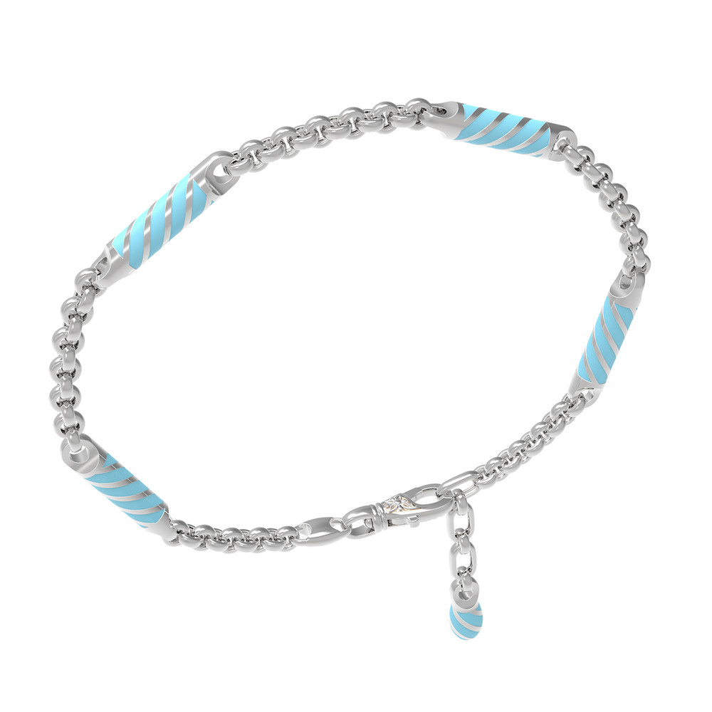 Браслет из белого золота c эмалью