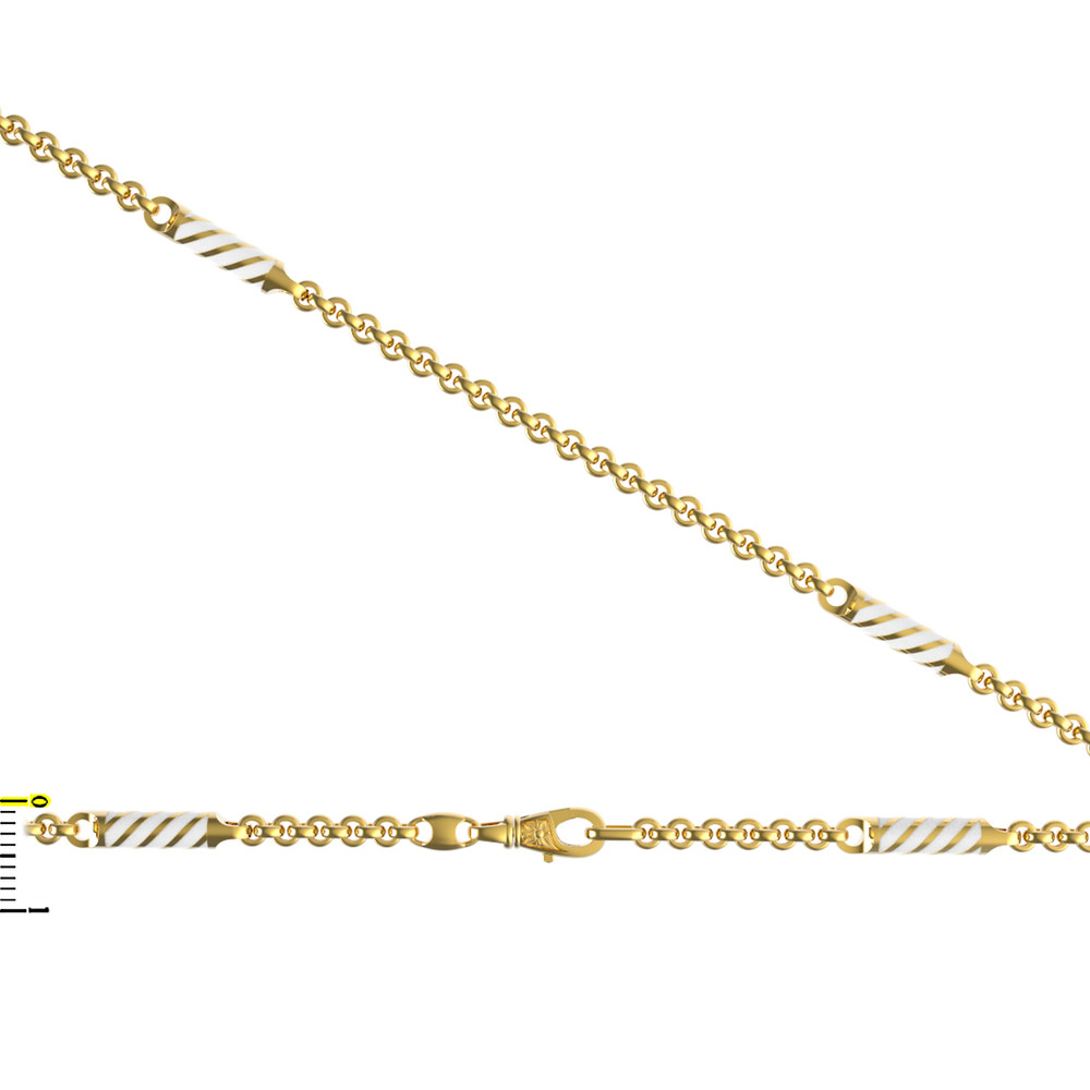 Цепь из лимонного золота c эмалью