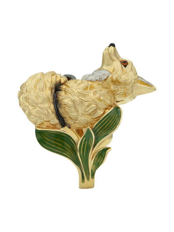 Кольцо из лимонного золота c эмалью