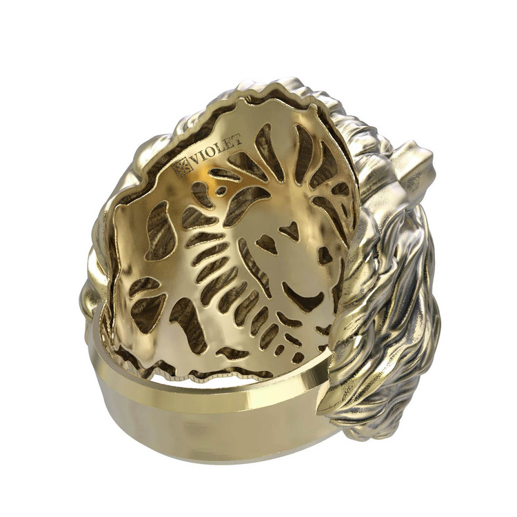 Кольцо из лимонного золота c эмалью