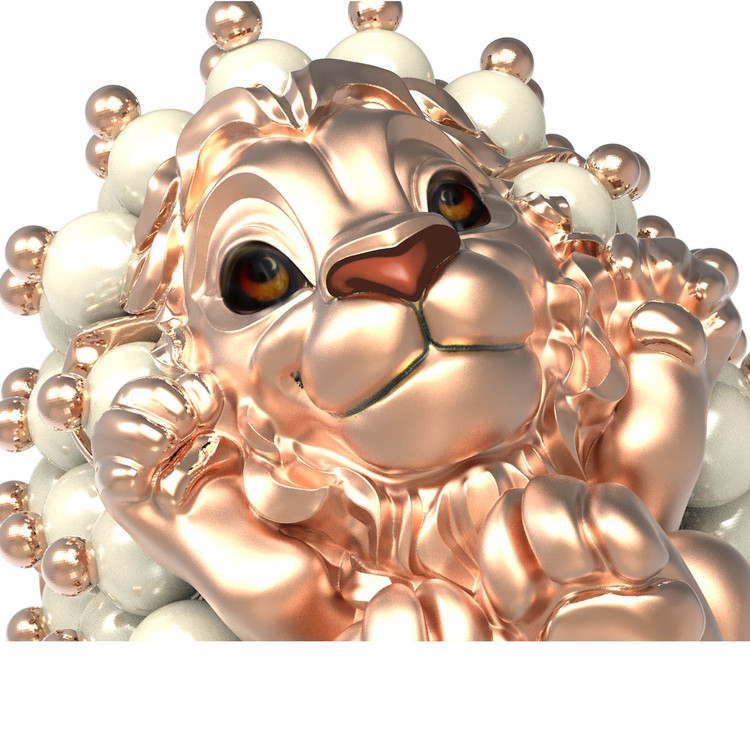 Кольцо из золота c эмалью и жемчугом