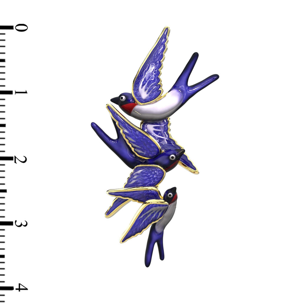 Брошь из лимонного золота c эмалью