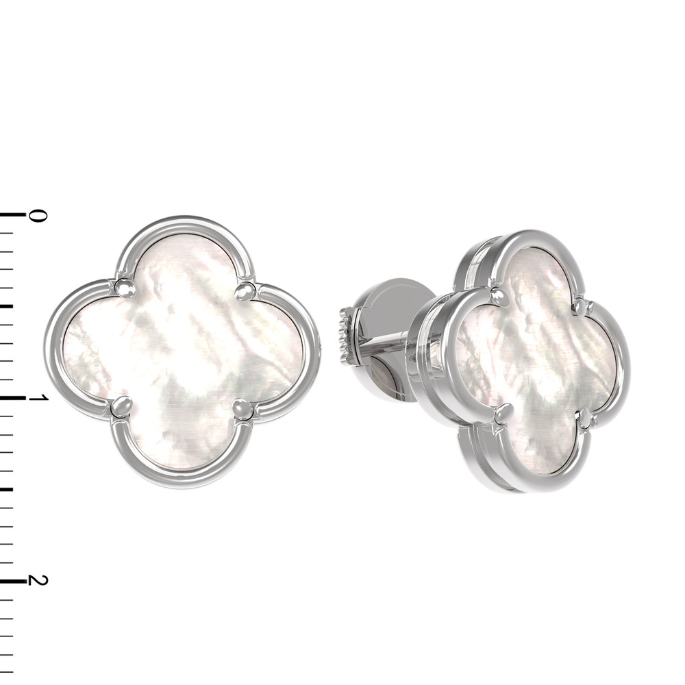 Серьги из белого золота c перламутром