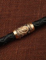 Гайтан из золота 585 пробы c кожаным шнурком