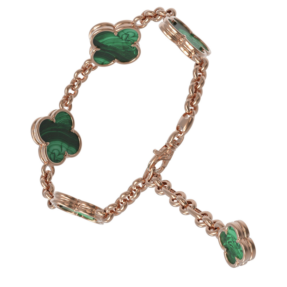 Браслет из золота c малахитом