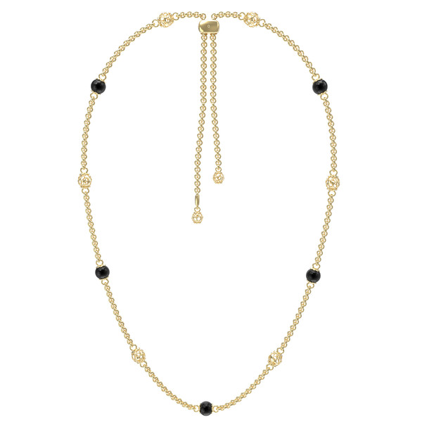 Колье из лимонного золота c ониксом
