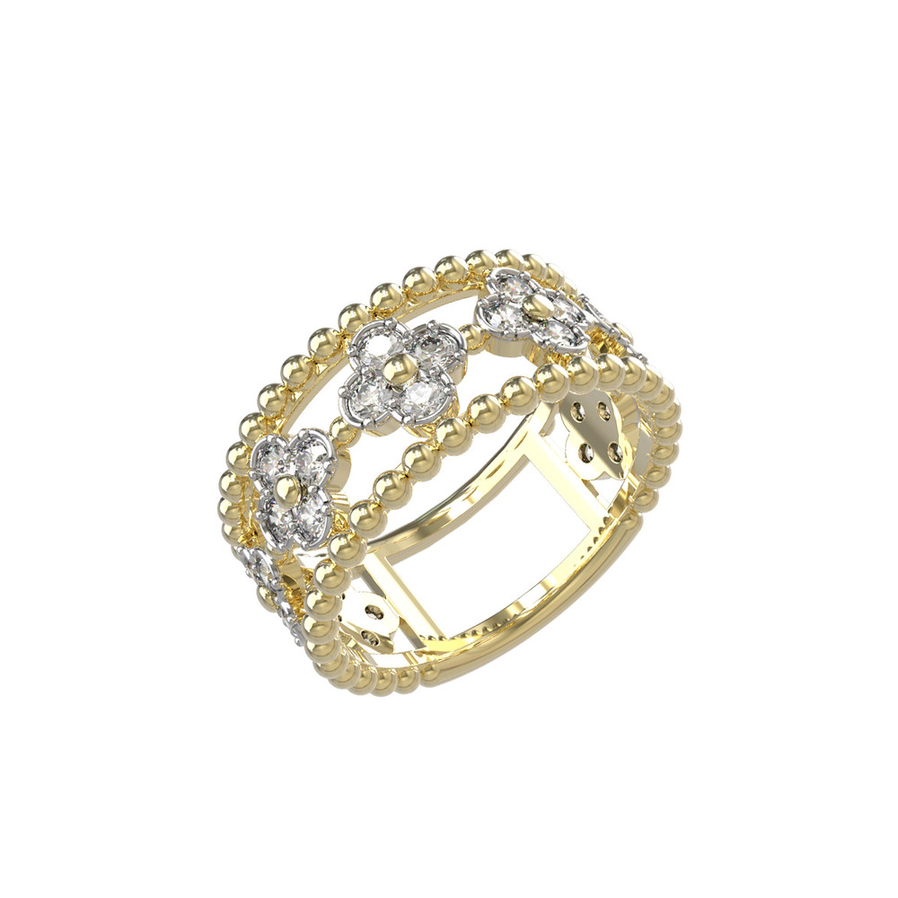 Кольцо из лимонного золота c бриллиантами