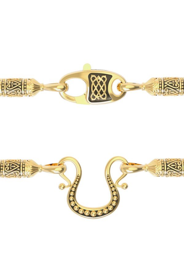 Шнурок шёлковый из лимонного золота c шёлковым шнурком