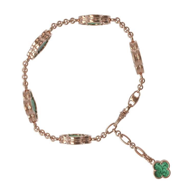 Браслет из золота c малахитом