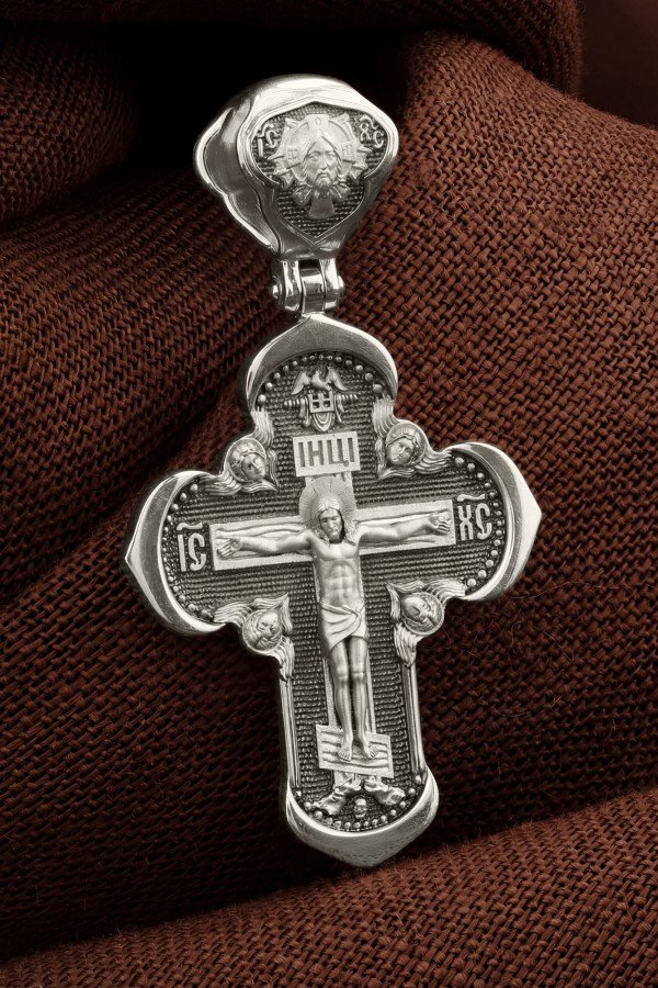 Крест из белого золота 585 пробы