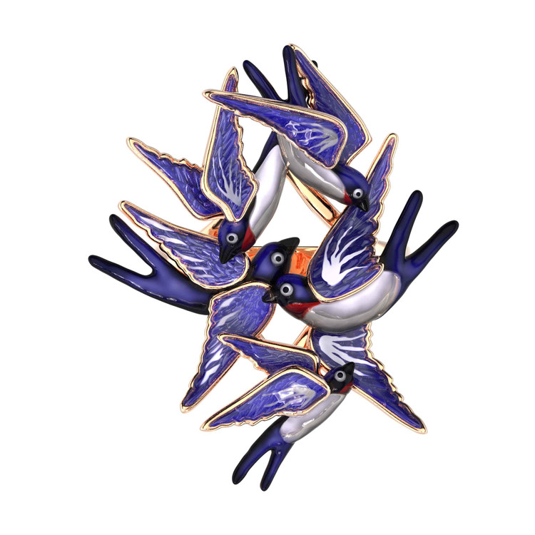 Кольцо из золота c эмалью