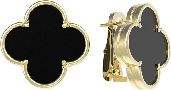 Серьги из лимонного золота c ониксом