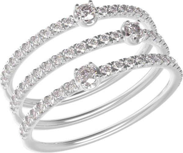 Кольцо из белого золота 585 пробы c бриллиантами