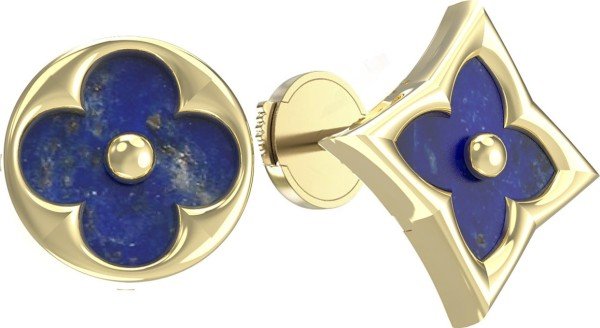 Серьги из лимонного золота c лазуритом