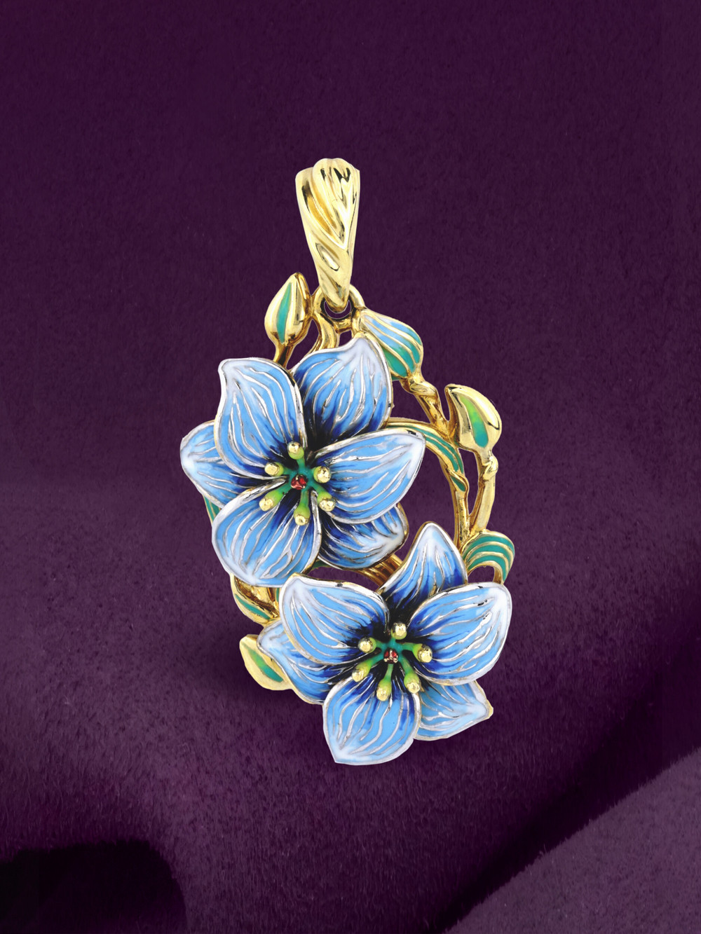 Подвеска из лимонного золота c эмалью