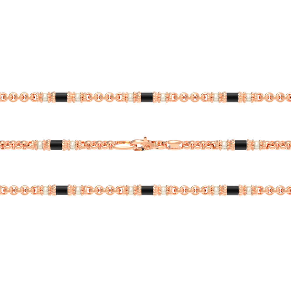 Цепь из золота c жемчугом и ониксом