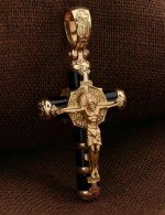 Крест из золота 585 пробы c ониксом