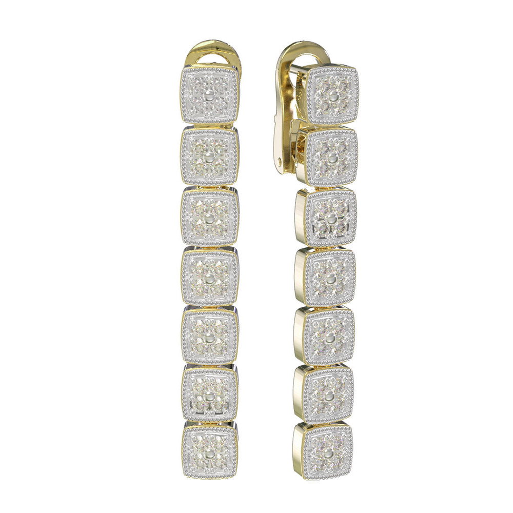 Серьги из лимонного золота c бриллиантами