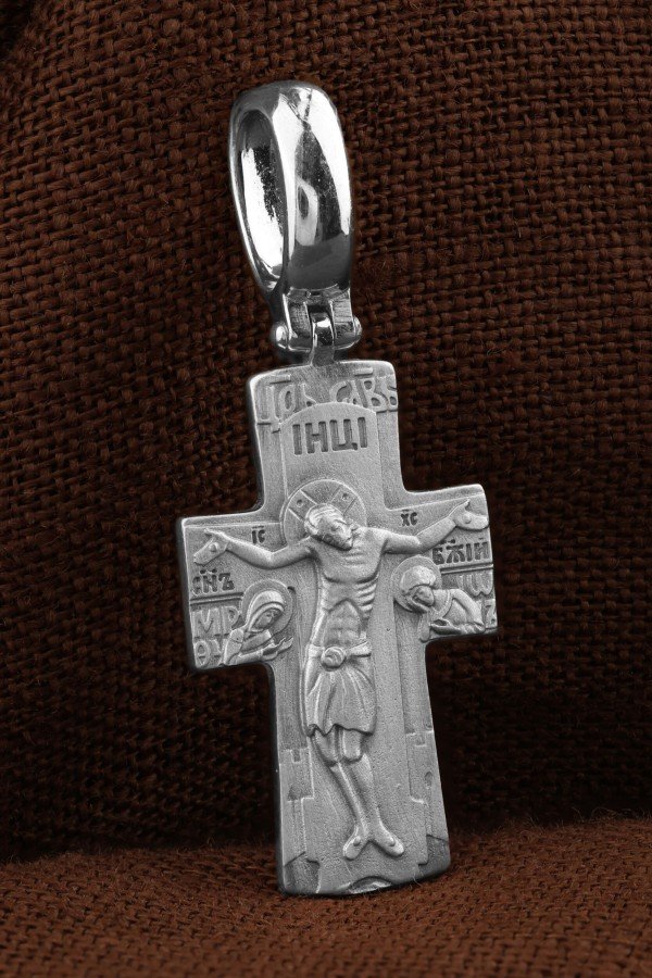 Крест из белого золота 585 пробы