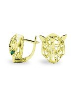 Серьги из лимонного золота 585 пробы c изумрудом