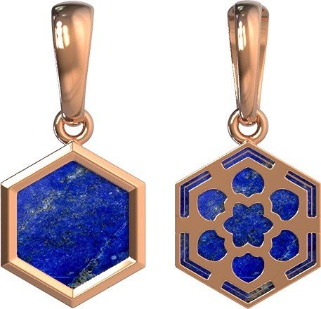 Подвеска из золота 585 пробы c лазуритом